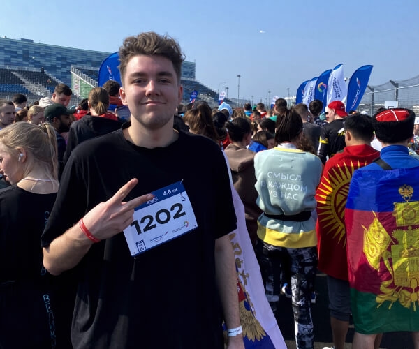 Me at a running marathon in Sochi at the World Youth Festival 2024